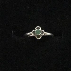 Vintage Green Emerald 925 Sterling Silver Ring